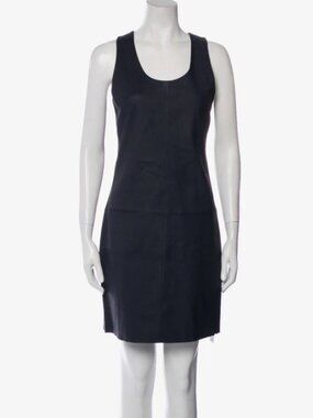 Helmut Lang Genuine Leather Mini Shift Dress